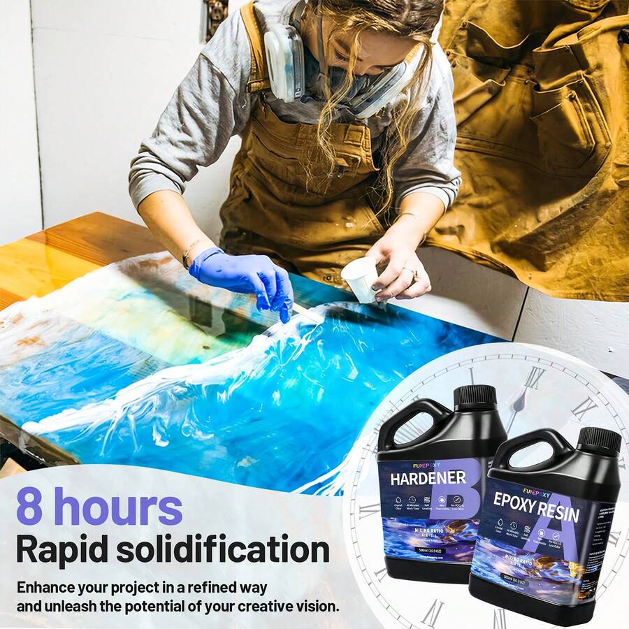 35oz (1L) Super Clear Epoxy Resin Kit High Gloss, No Bubble, Fast