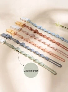 1 件装婴儿奶瓶奶嘴出牙硅胶月形防掉链硅胶挂绳儿童 - 彩色 - 查看 12