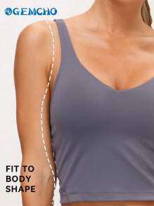 Tight Fitting Tank Top Longline Wirefree Padded With Medium Support Women Tank Top - Mauve Purple - View 5