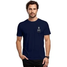 Unisex Comfortable Cotton Printed T-Shirt Enjoy I Decided Front Back - 藍色 - 查看 1