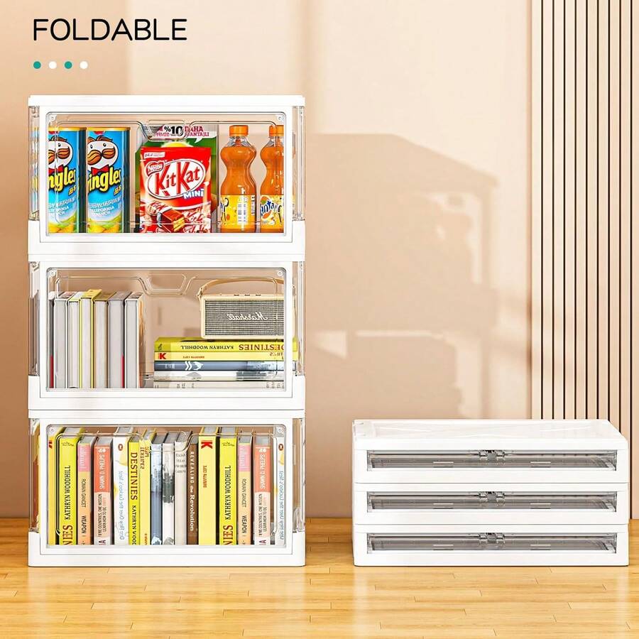 Closet Organizers And Storage, Clear Storage Bin With Lids, Stackable