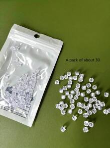 Environ 30 pièces de bouchons d'oreille en plastique transparent en forme de hamburger, à porter au quotidien pour les femmes