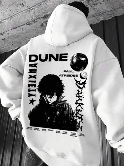 Herren Hoodie mit grafischem Aufdruck, Kapuzen-Pullover, lässiger Langarm Sweatshirt