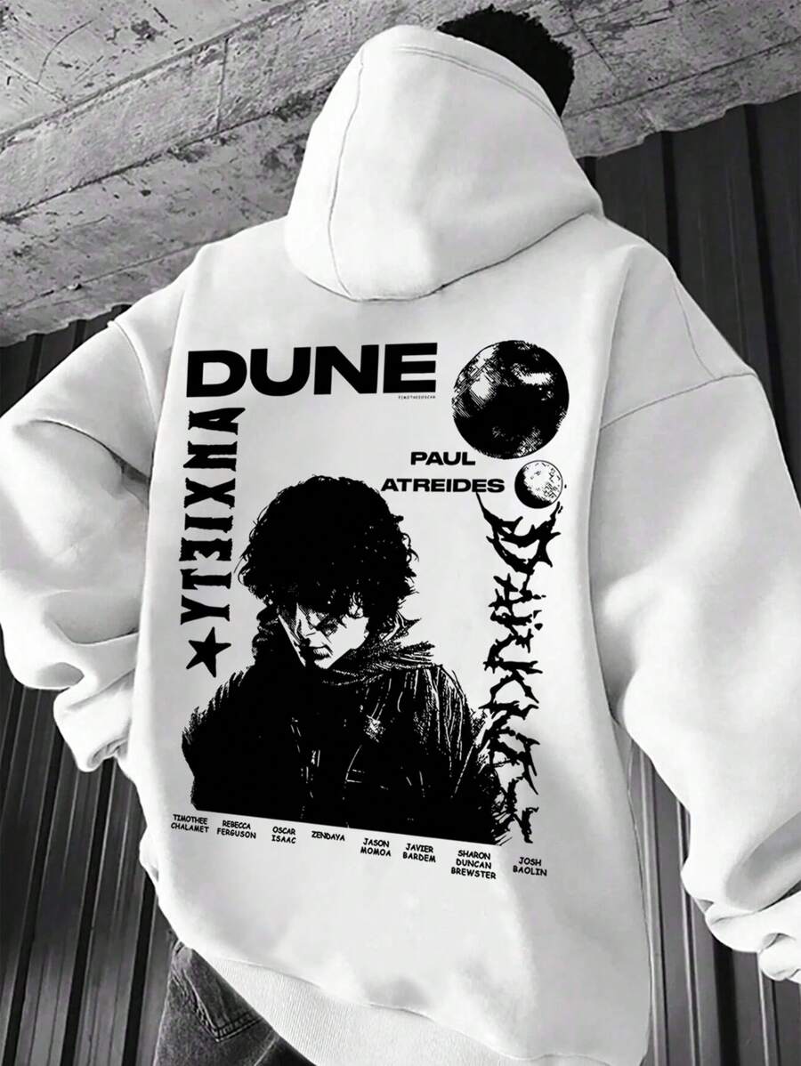 Men'S Hoodie Graphic Printed Hooded Pullover Casual Long Sleeve Sweatshirt - White - View 1