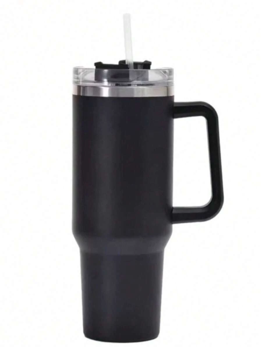 Thermal Cup With Straw 1200 ML Mug | Water Bottle | Coffee | Soda | Tea | Portable Cup - 黑色 - 查看 1