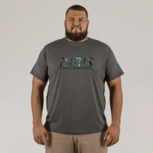 100% Cotton Printed T-Shirt Plus Size Large Shape Street Model Paris Company - Dark Grey - View 1