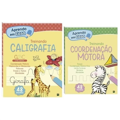 2 Cadernos De Caligrafia Letra Cursiva Frases Traço