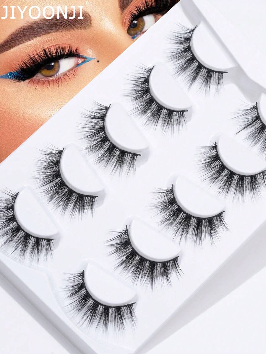 5 Cặp Lông Mi Giả Tự Nhiên & Dày Mi Toàn Dải Siêu Dài, Kiểu Mắt Mèo, Mềm Mại Và Thân Thiện Với Da - Bộ Dụng Cụ Làm Mi - Lý Tưởng Cho Việc Sử Dụng Hàng Ngày Và Các Sự Kiện Đặc Biệt, Không Gây Kích Ứng, Có Thể Tái Sử Dụng - Lông mi Criss Cross - Xem 1