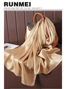1pc Women's Elegant Style Fashionable Soft Solid Color Shawl Scarf For Fall Parties & Weddings - Gold - View 1