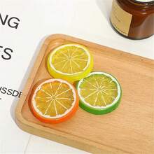 Rebanadas de limón falsos, rebanadas de limón de plástico simuladas, rebanadas de limón amarillo artificiales decorativas para modelo, utilería fotográfica, mesa de comedor, decoración de boda y fiesta - Multicolor - Ver 1