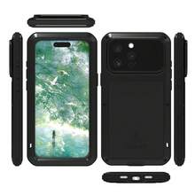 FOGEEK 坚固外壳兼容 Galaxy S24 FE 5G、16，户外重型全身保护外壳，带铝金属保险杠，防尘/防震，防刮外壳内置钢化玻璃保护膜 - 紅色 - 查看 3