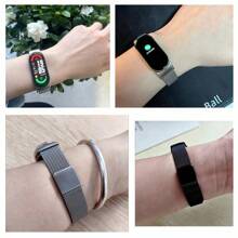 Pulseira de Malha Milanesa Compatível com Xiaomi Mi Band 9/8, Pulseira de Relógio de Metal Magnética em Aço Inoxidável para Substituição da Pulseira Mi Band 8/9