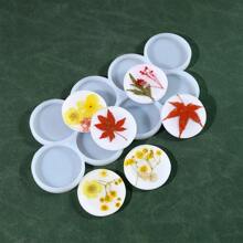 Moule en silicone à 8 cavités, moule artisanal à pendentif rond de tailles multiples pour bijoux, porte-clés, sacs à pendentifs - Blanc - Voir 4