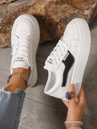 2024 New Comfortable Platform Leather Fashion Sneakers With Soft Sole, Casual Shoes