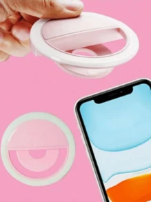 Luminous Ring For Cell Phone Flash Selfie Mini Ring Light Led Cell - 白色的 - 查看 3