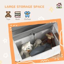 AIYAPLAY Toy Box, 2 In 1 Toy Storage Chest For Kids With Lid, Large Toy Storage Organizer Bench For Bedroom, Nursery, Playroom - Grey - View 7