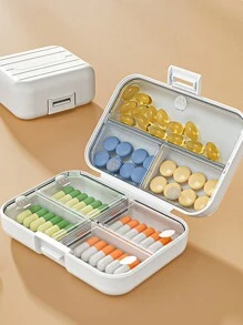 1pc 7-Compartment Portable Travel Mini Pill Case, Waterproof Moisture-Proof Pill Storage Container, Suitable For Storing Medication, Rings And Other Small Items - Multicolor - View 2