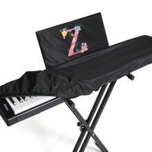 钢琴键盘防尘罩，钢琴罩防水拉伸防刮电子钢琴键盘保护器适用于数码电子钢琴，全覆盖拉伸锁音乐键盘保护器（88 键和 61 键黑色）-独特名称首字母含义风格 - 黑色88鍵-圖案 2 - 查看 34