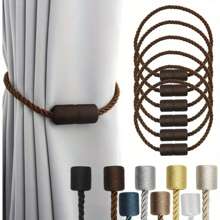 Paquete de 6 anillos magnéticos de estilo vintage para sujetar las cortinas - Cuerda elegante de plástico para fijadores - Pinzas magnéticas resistentes para cortinas para el hogar y la oficina - Multicolor - Ver 17