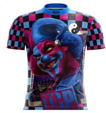 Broken Clown Checkered T-Shirt Pink And Blue Ref 118 - màu đen - Xem 1