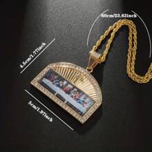 Vintage Oster-Kreuz-Abendmahl-Kristall-Anhänger-Halskette - Exquisite Herrenkette mit Amulett-Schmuckzubehör - Perfektes Geschenk für ihn an besonderen Anlässen
