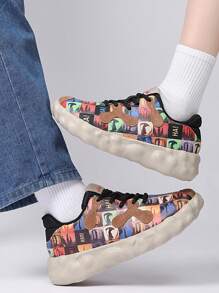 1pair Women Casual Jelly Chunky Platform Sneakers Ugly-Cute Niche Thick Sole Small White Shoes