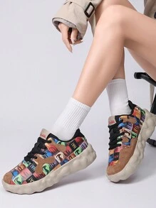 1pair Women Casual Jelly Chunky Platform Sneakers Ugly-Cute Niche Thick Sole Small White Shoes