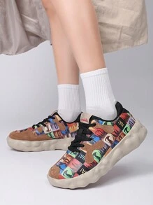 1pair Women Casual Jelly Chunky Platform Sneakers Ugly-Cute Niche Thick Sole Small White Shoes