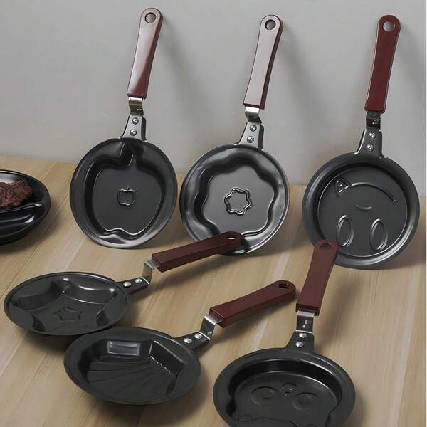 1 Bratpfanne, 10 Formen zur Auswahl, DIY Cartoon Bratpfannen Set, kreative antihaftbeschichtete Herzform Bratpfanne, verschiedene Formen von Bratpfannen, Mini Frühstücksbratpfanne, verschiedene Stile von Cartoon Bratpfannen, Küchenutensilien, Bratpfannen Set, antihaftbeschichtete Bratpfannen Set, schwarze Bratpfanne, Heim Bratpfanne, geeignet für Haushaltsküche, Restaurant, Küchen-DIY, gute Küchenhelfer