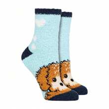WILD FEET 2 Pack Ladies Cozy Bed Socks In Gift Box | Warm Fleece Fluffy Lounge Socks - Fast Shipping And Quick Delivery - Blue - View 1