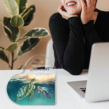 1pc Heart-Shaped Acrylic Sign With Turtle Design - 'Every Day Is A New Beginning Desktop Plaque - Perfect For Home, Office, Room - Ideal Gift For Friends, Family & Couples Birthday - Transparent - View 6