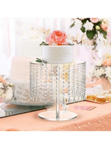 1pcs Acrylic Cake Stand Round: Cupcake Stands 12.2in Diameter Clear Afternoon Tea Dessert Display Cup Cakes Serving Plate With Crystal Chandelier For Wedding Birthday Party  Decorations, Halloween And Christmas Decorations - 透明的 - 查看 6