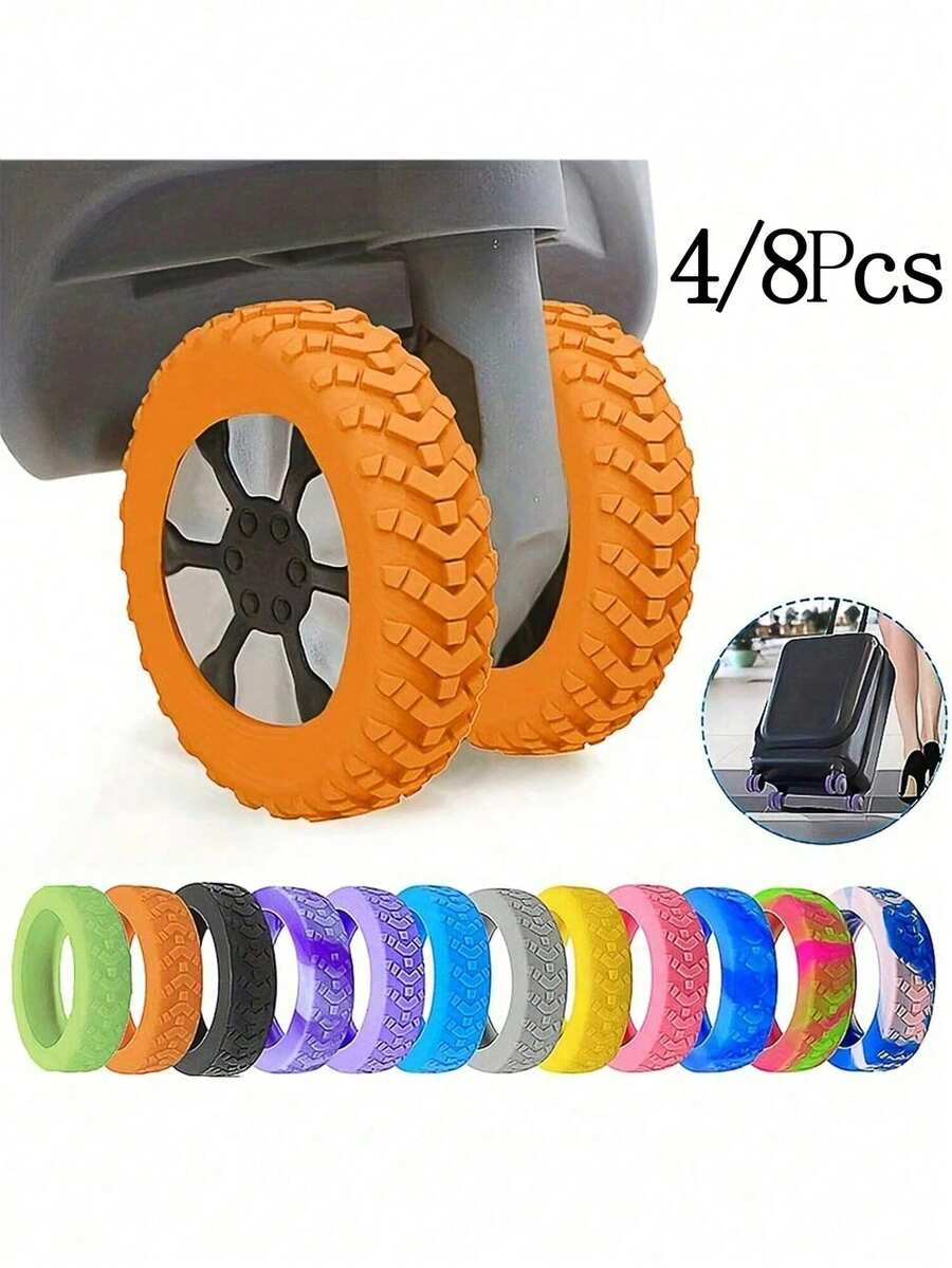 1/4/8 miếng bảo vệ bánh xe hành lý, Phụ kiện du lịch, Chống sốc, Chống ồn và Bảo vệ bánh xe cốp xe bằng silicon Đồ dùng du lịch thiết yếu khi đi học trở lại trường Đồ dùng học tập Cắm trại ngày lễ Đồ dùng thiết yếu cho ngày lễ Kỳ nghỉ Mini Mùa hè - Nhiều màu - Xem 1