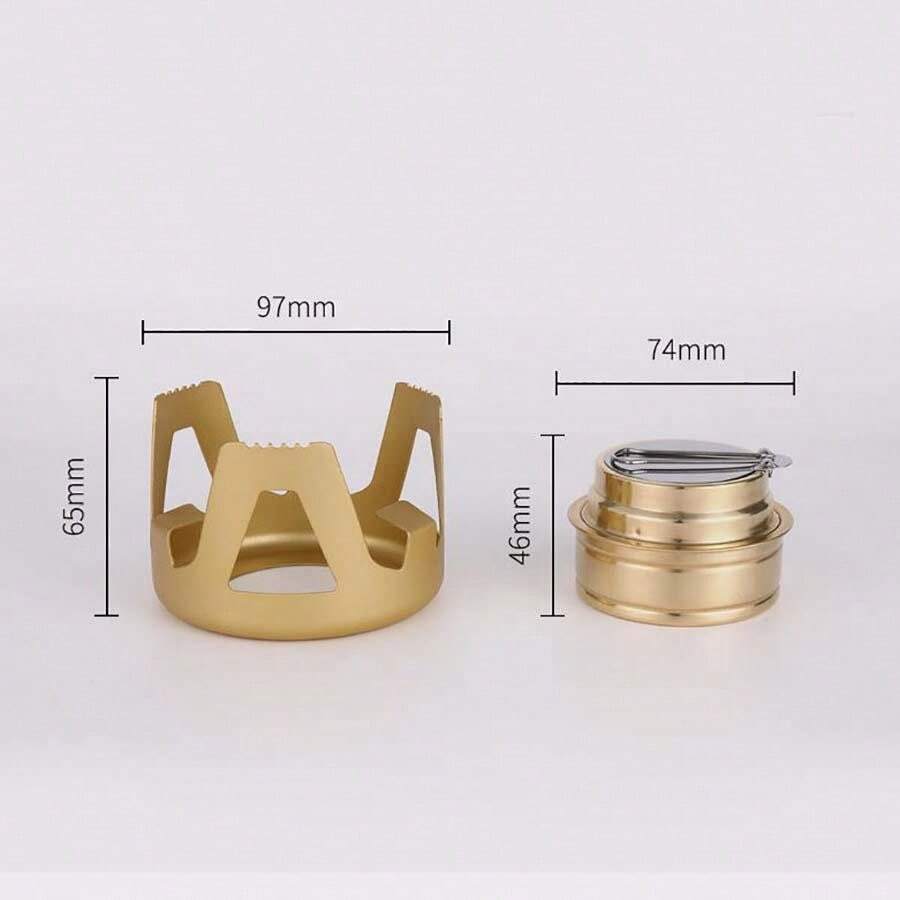 Portable Mini Alcohol Stove Burner Outdoor Ultralight Brass Camping