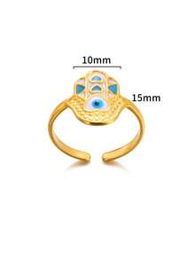Bộ trang sức Blue Devil's Eye, Dây chuyền thép không gỉ màu vàng, Nhẫn, Hoa tai không phai, Bộ trang sức thời trang tinh tế, Quà tặng thời trang cho phụ nữ, Quà tặng Giáng sinh cho nam giới - Vàng - Xem 22