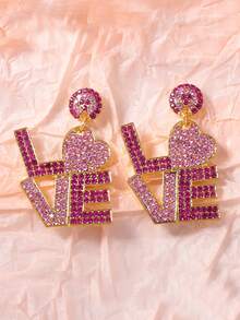 1 cặp bông tai mặt trái tim và môi Cubic Zirconia thời trang, quà tặng trang sức ngày lễ/hàng ngày cho phụ nữ - Bông tai ngày lễ tình nhân - Xem 8