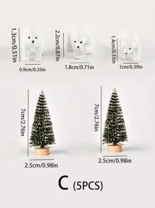 5pcs/6pcs/10pcs Mini Polar Bear Decorative Statues Miniature Polar Bear Statues Christmas Tree Decorations Suitable For Snow Scenery Creative Arctic Animal Decoration Holiday Decoration Craft Accessories Indoor And Outdoor Display Home Decor Christmas Decorations Room Decor