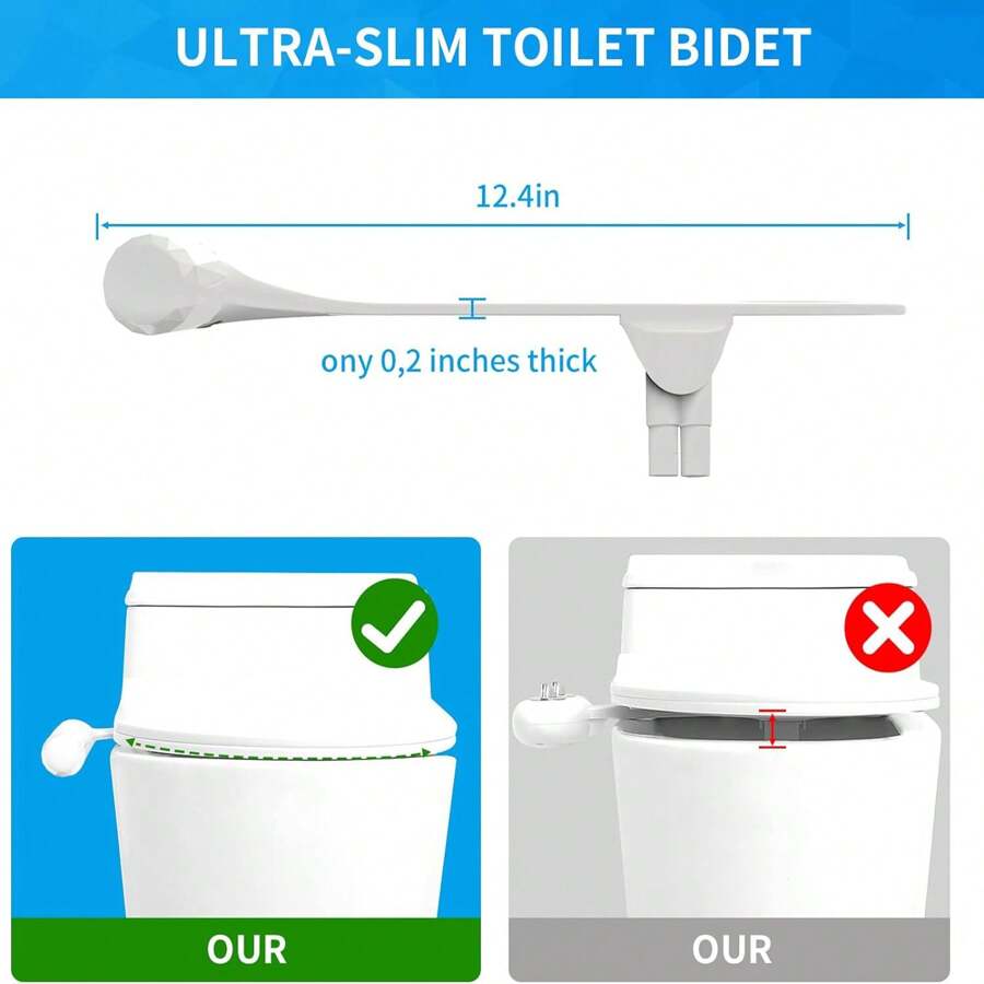Bidet Attachment For Toilet UltraSlim Self Cleaning, Bidet