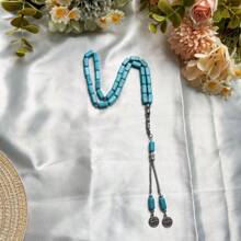 1pc 33pcs Square Turquoise Bead Bracelet, Simple Design For Muslim Prayer Beads, Daily Use - Multicolor - View 7