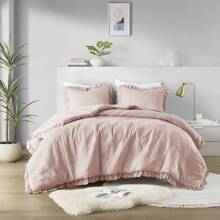Elegant Phoebe 2/3 Pieces Mini Diamond Patterning Bedding Comforter Set,All Season Family Home Textile Fits Modern Bedroom Décor,2 Pieces For Twin-Twin XL Size And 3 Pieces For Full-Queen-King-Cal King Size, Mother's Day Thanks Giving Gifts - 臉紅 - 查看 2