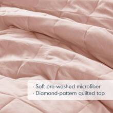 Elegant Phoebe 2/3 Pieces Mini Diamond Patterning Bedding Comforter Set,All Season Family Home Textile Fits Modern Bedroom Décor,2 Pieces For Twin-Twin XL Size And 3 Pieces For Full-Queen-King-Cal King Size, Mother's Day Thanks Giving Gifts - 臉紅 - 查看 7