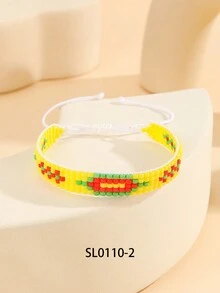 1 chiếc vòng tay hạt thủ công họa tiết hoa Bohemian thời trang độc đáo, có thể điều chỉnh dành cho phụ nữ, thích hợp để hẹn hò, đi nghỉ và đeo hàng ngày - 5 hàng - Xem 22