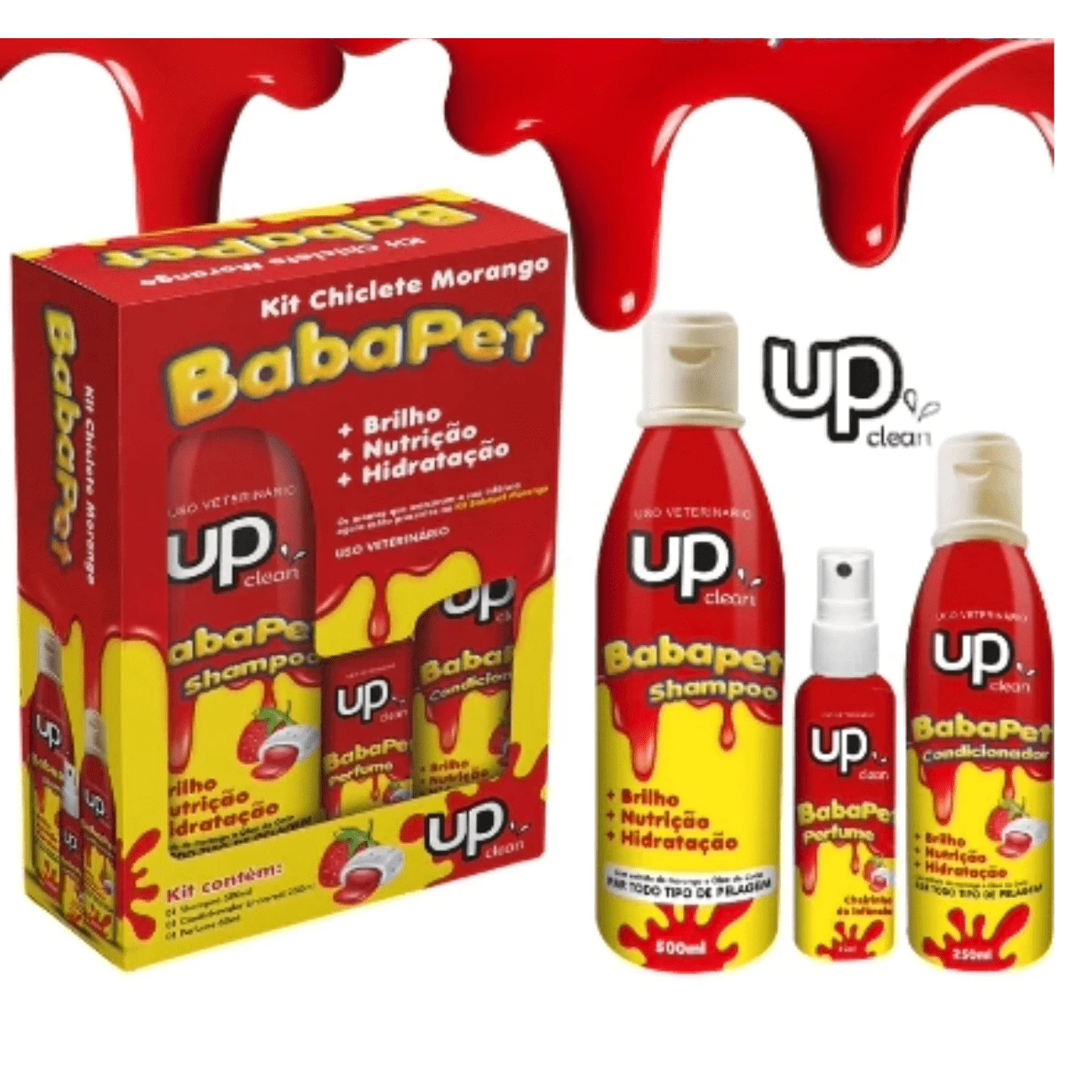 Babapet Dog And Cat Bath Kit Shampoo+Conditioner+Strawberry Bubble Gum