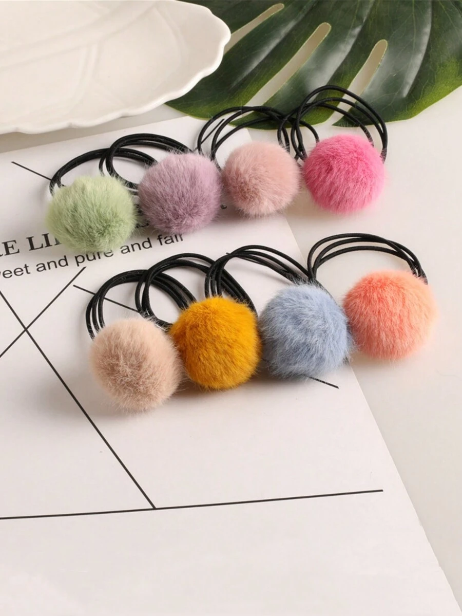 1 chiếc dây buộc tóc giả nhiều màu sắc ngẫu nhiên, vòng buộc tóc đàn hồi, phụ kiện tóc cho mùa thu/đông - Nhiều màu - Xem 1