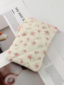 1Pc Túi đựng mỹ phẩm họa tiết hoa cho nữ, Túi đựng đồ trang điểm, Túi đựng đồ trang điểm, Túi đựng băng vệ sinh, Túi đựng khăn ăn, Túi đựng mỹ phẩm, Túi đựng đồ trang điểm cho nữ, Túi đựng băng vệ sinh cho nữ, Túi đựng ví, Túi đựng cọ mỹ phẩm di động có khóa kéo - Nhiều màu - Xem 6