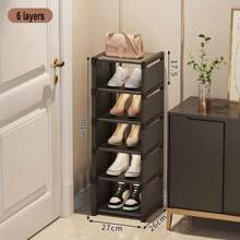 1pc Household Shoe Storage Rack, Multi-Layer Doorstep Shoe Storage Rack, Shoe Cabinet, Easy To Install, Household Items Cloth Shoe Storage,Cozy Home Requirements - Black - View 10