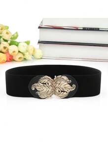 1 chiếc váy liền thân bằng da PU màu trơn thanh lịch, thời trang dành cho nữ, phù hợp để mặc quanh năm - Thắt lưng đàn hồi - Xem 10