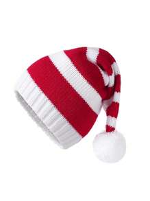 Wool Knitted Christmas Hat, Red And White Striped Christmas Hat, Autumn And Winter Knitted Warm Hat, Christmas Knitted Hat, Cold Warm, Holiday Dress Best Gifts Birthday Home Decor Christmas Decorations Room Decor