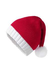 Wool Knitted Christmas Hat, Red And White Striped Christmas Hat, Autumn And Winter Knitted Warm Hat, Christmas Knitted Hat, Cold Warm, Holiday Dress Best Gifts Birthday Home Decor Christmas Decorations Room Decor
