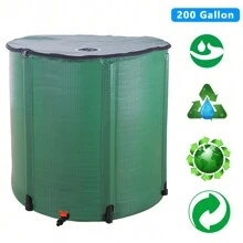 Rain Barrels To Collect Rainwater From Gutter - Rain Collection Barrel Water Barrel Rainwater Collection System Collapsible Rain Barrel - 200 Gallon-green - View 6